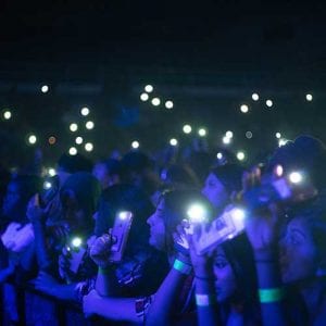 Lights from a crowd at Pantherpalooza